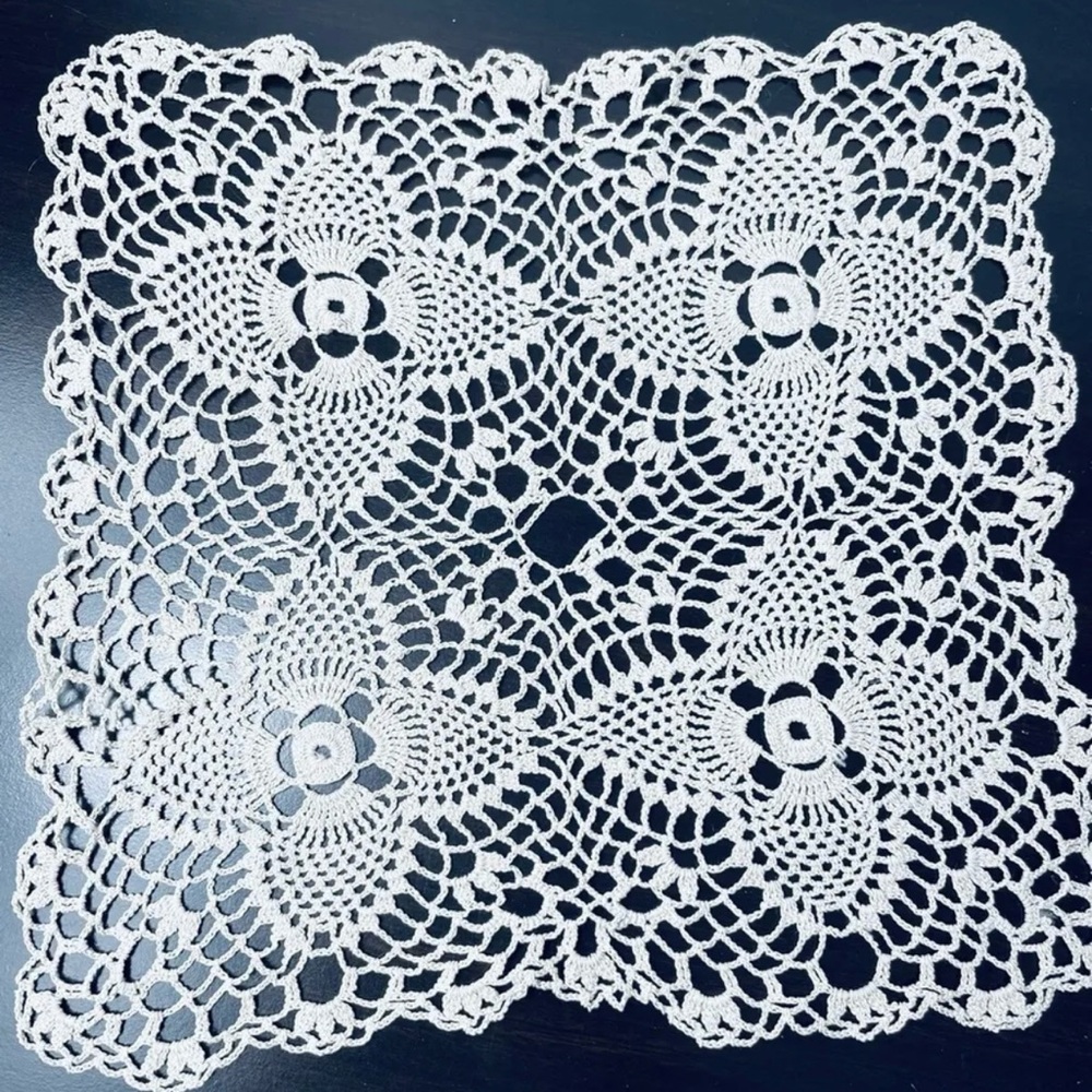 ****SOLD***Vintage Hand Knitted Crochet Cotton Dollie  12”